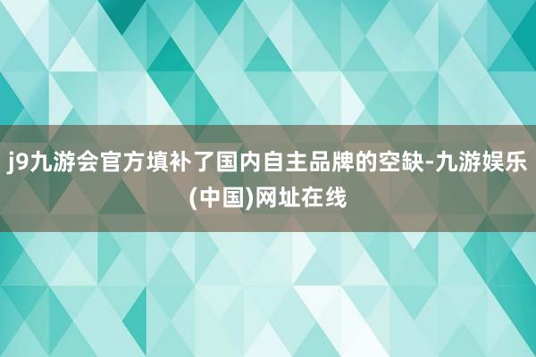 j9九游会官方填补了国内自主品牌的空缺-九游娱乐(中国)网址在线