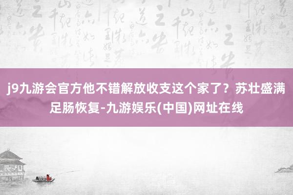 j9九游会官方他不错解放收支这个家了？苏壮盛满足肠恢复-九游娱乐(中国)网址在线