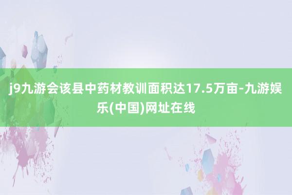 j9九游会该县中药材教训面积达17.5万亩-九游娱乐(中国)网址在线