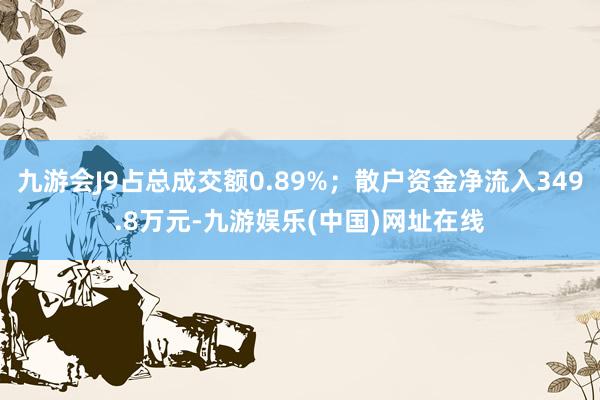 九游会J9占总成交额0.89%；散户资金净流入349.8万元-九游娱乐(中国)网址在线