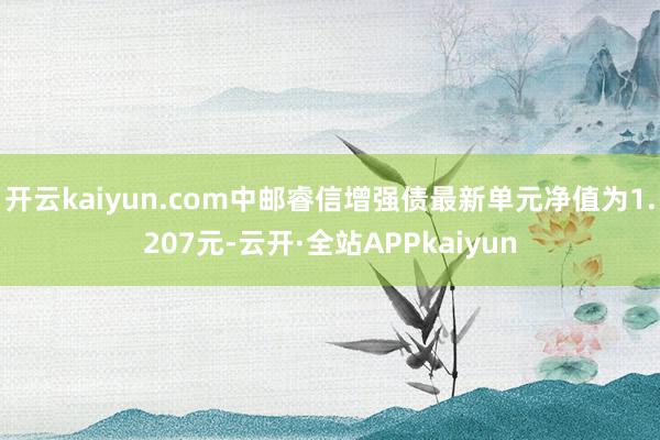 开云kaiyun.com中邮睿信增强债最新单元净值为1.207元-云开·全站APPkaiyun