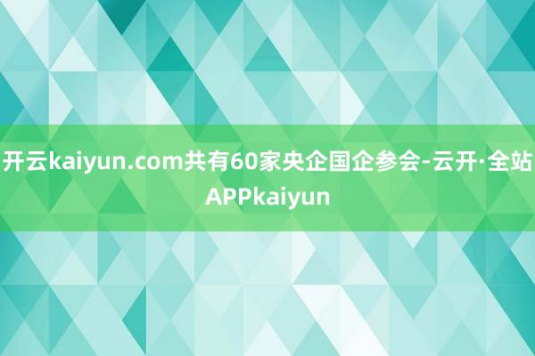 开云kaiyun.com共有60家央企国企参会-云开·全站APPkaiyun