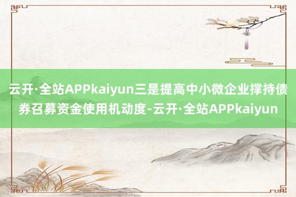 云开·全站APPkaiyun三是提高中小微企业撑持债券召募资金使用机动度-云开·全站APPkaiyun